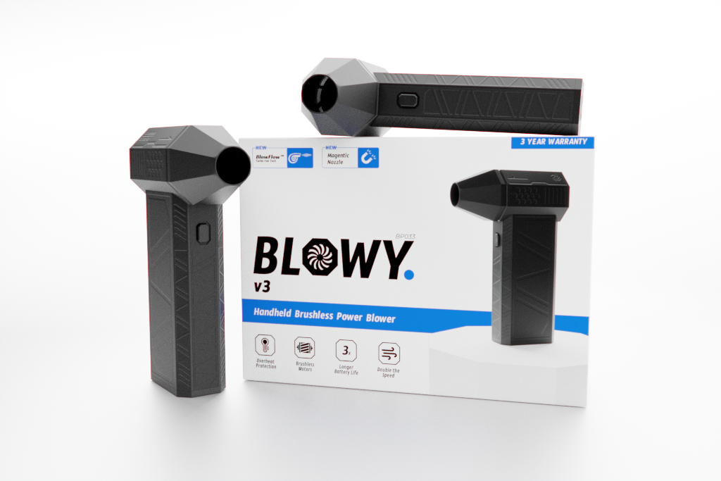 blowy v3 power blower and packaging